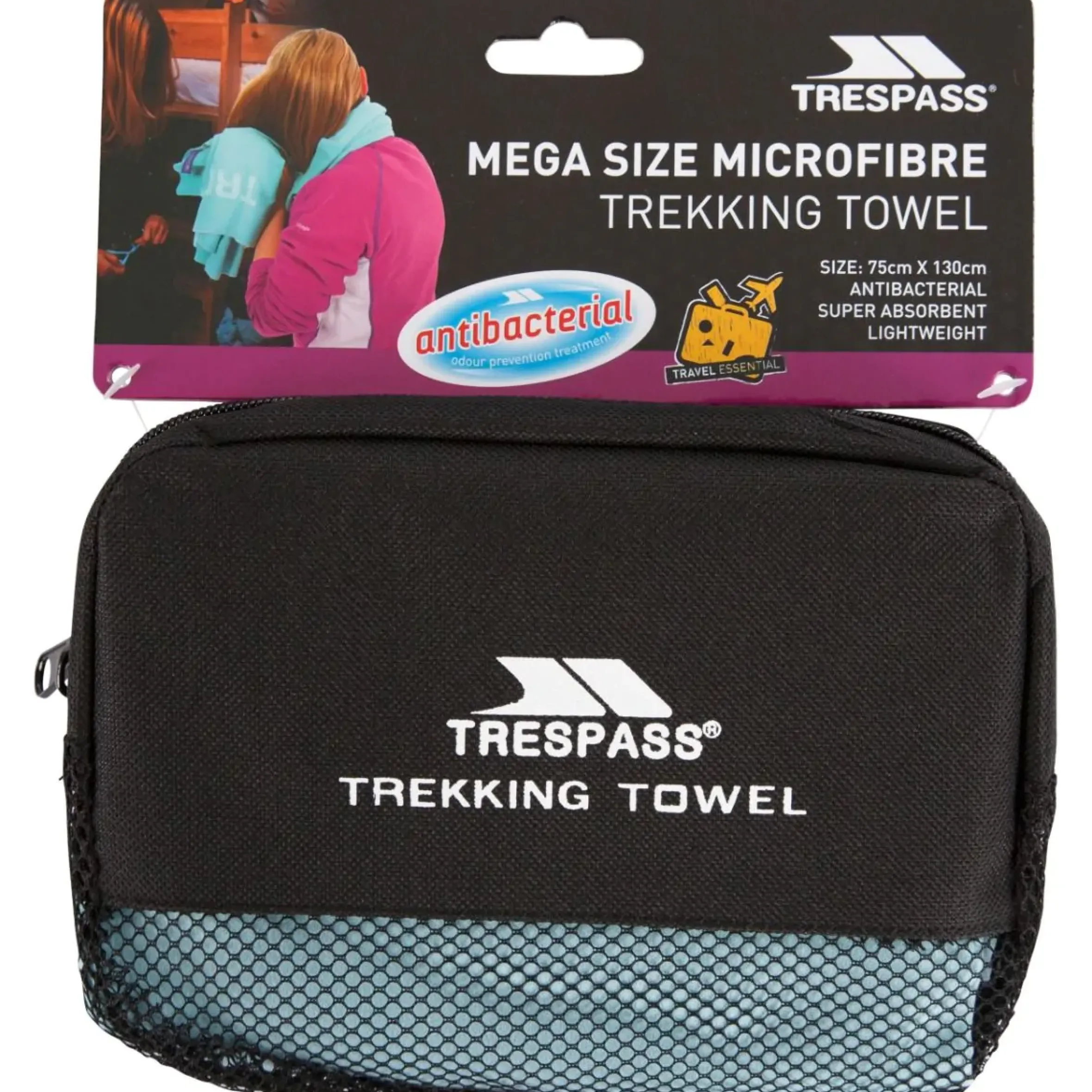 Trespass Anti Bacterial Microfibre Towel 75 x 130 cm Soggy