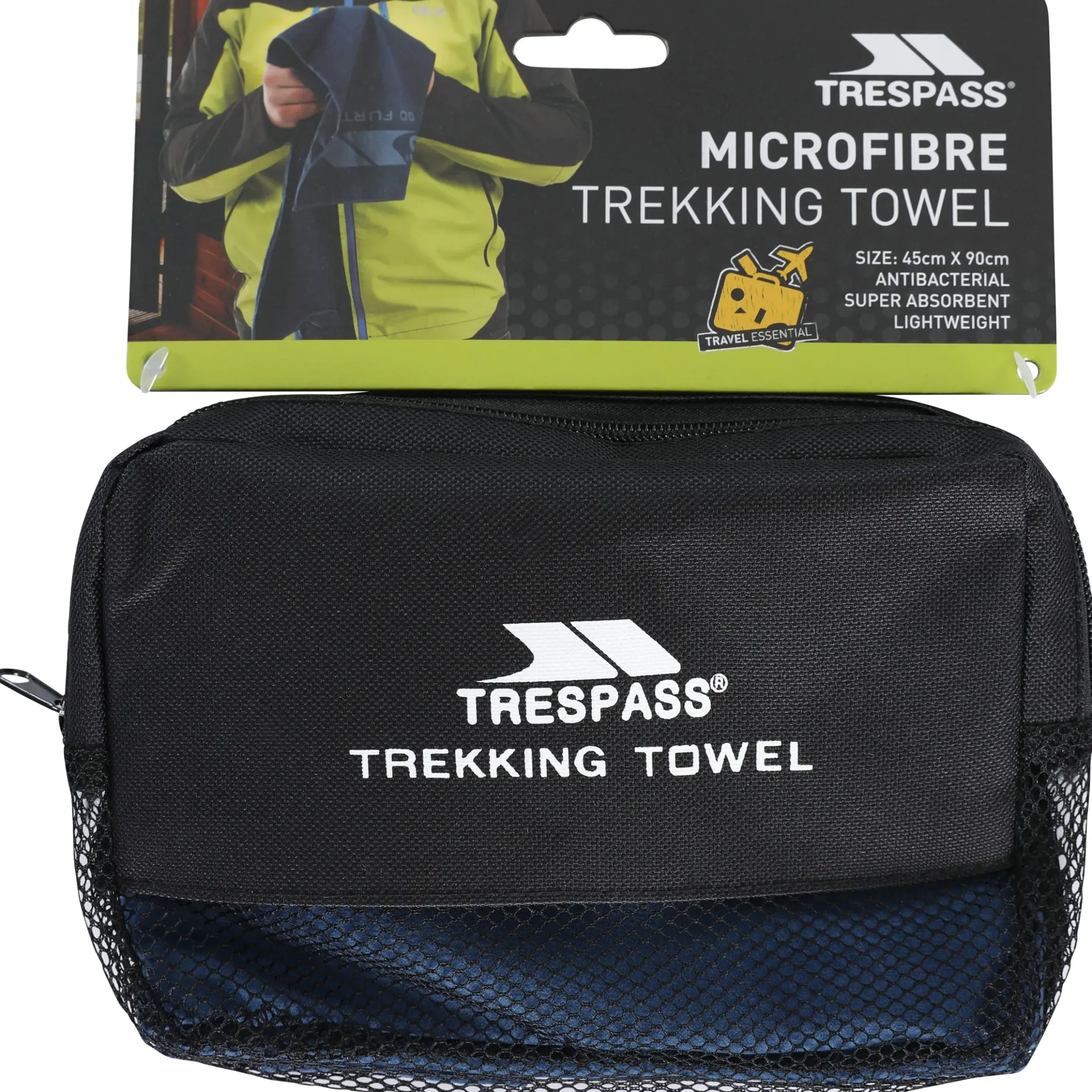 Trespass Anti Bacterial Microfibre Towel 45 x 90cm Soaked